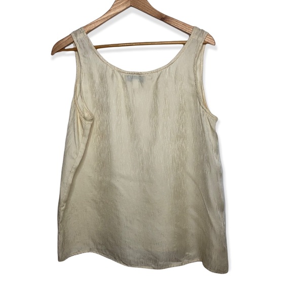 Lili Butler Womens Cream Colored Silk Textured Sleeveless Blouse Size Large - Picture 2 of 8